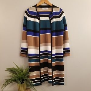CALVIN KLEIN multicolour stripped long cardigan